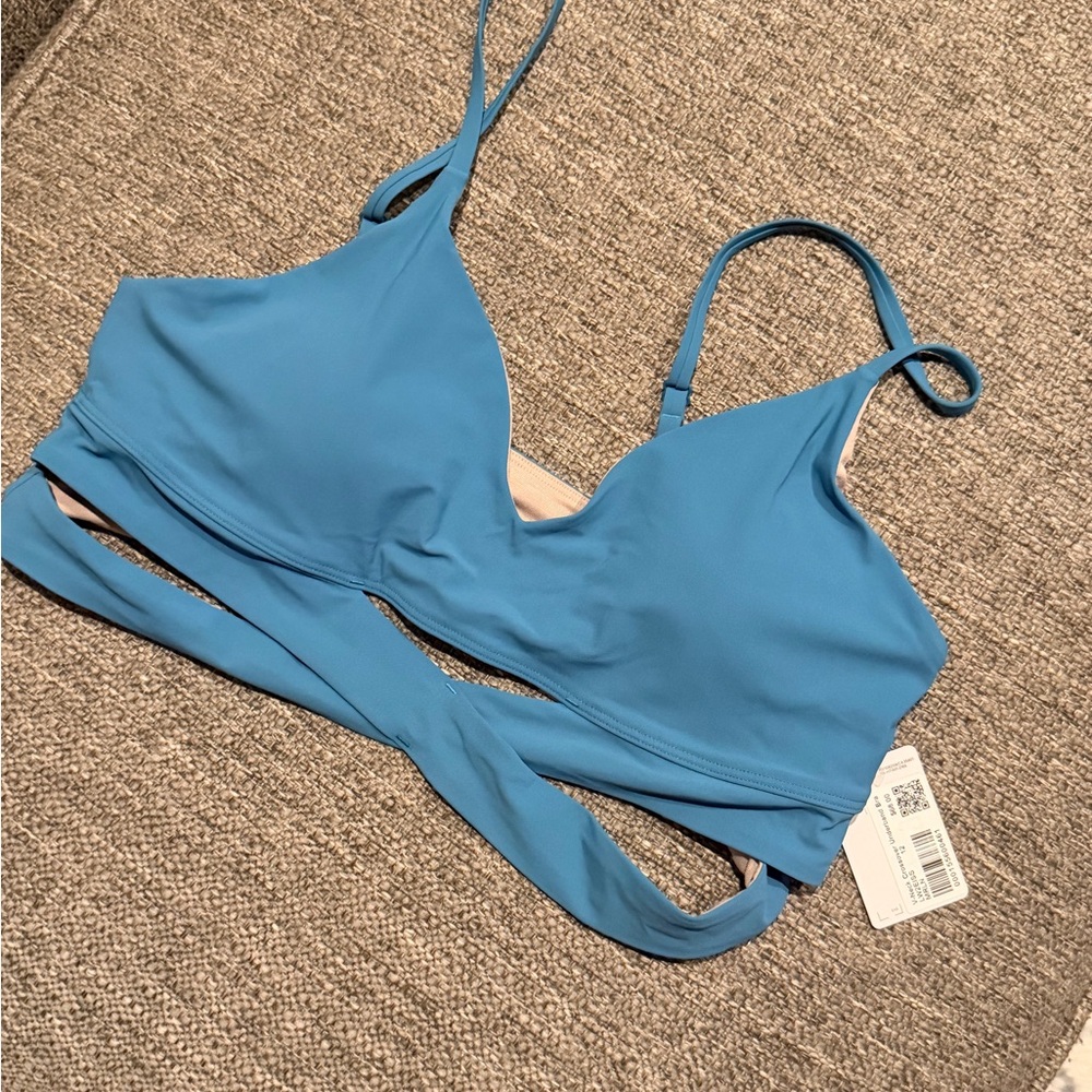 Lulu V-Neck Crossover Wrap Sports Bra Size 12 NWT - MRLN color - hard to find**